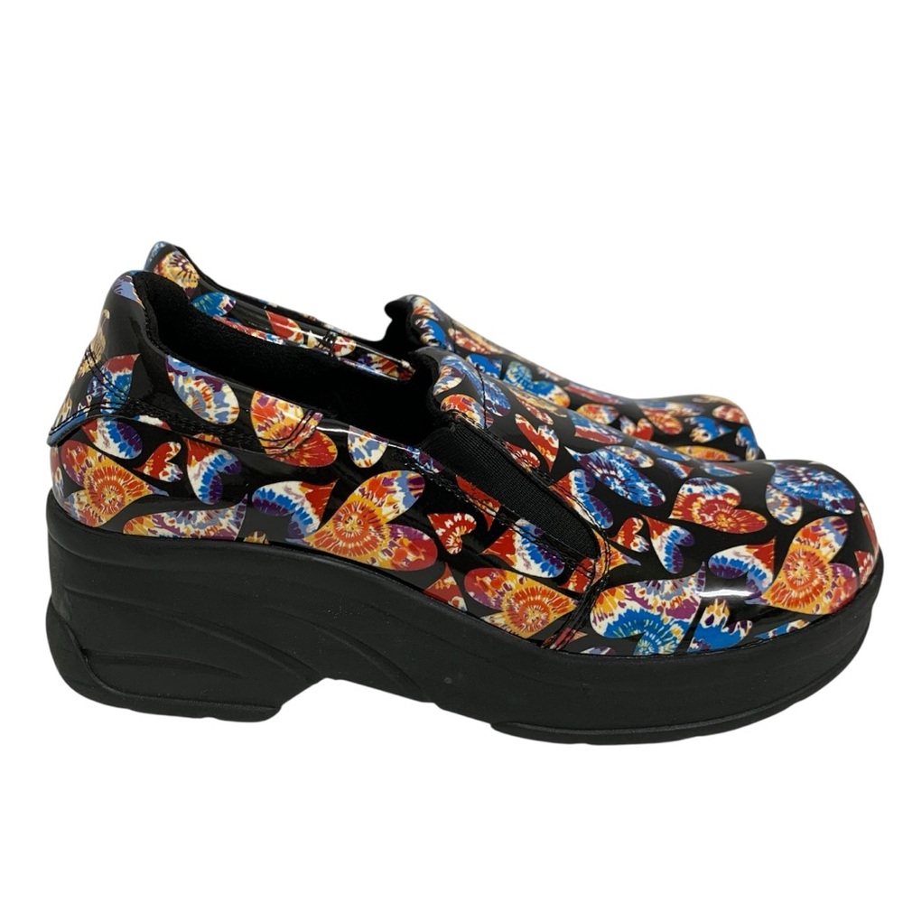 Easy Works By Easy Street Slip Resistance Women’s Sz 8M Slip On Clogs Hearts